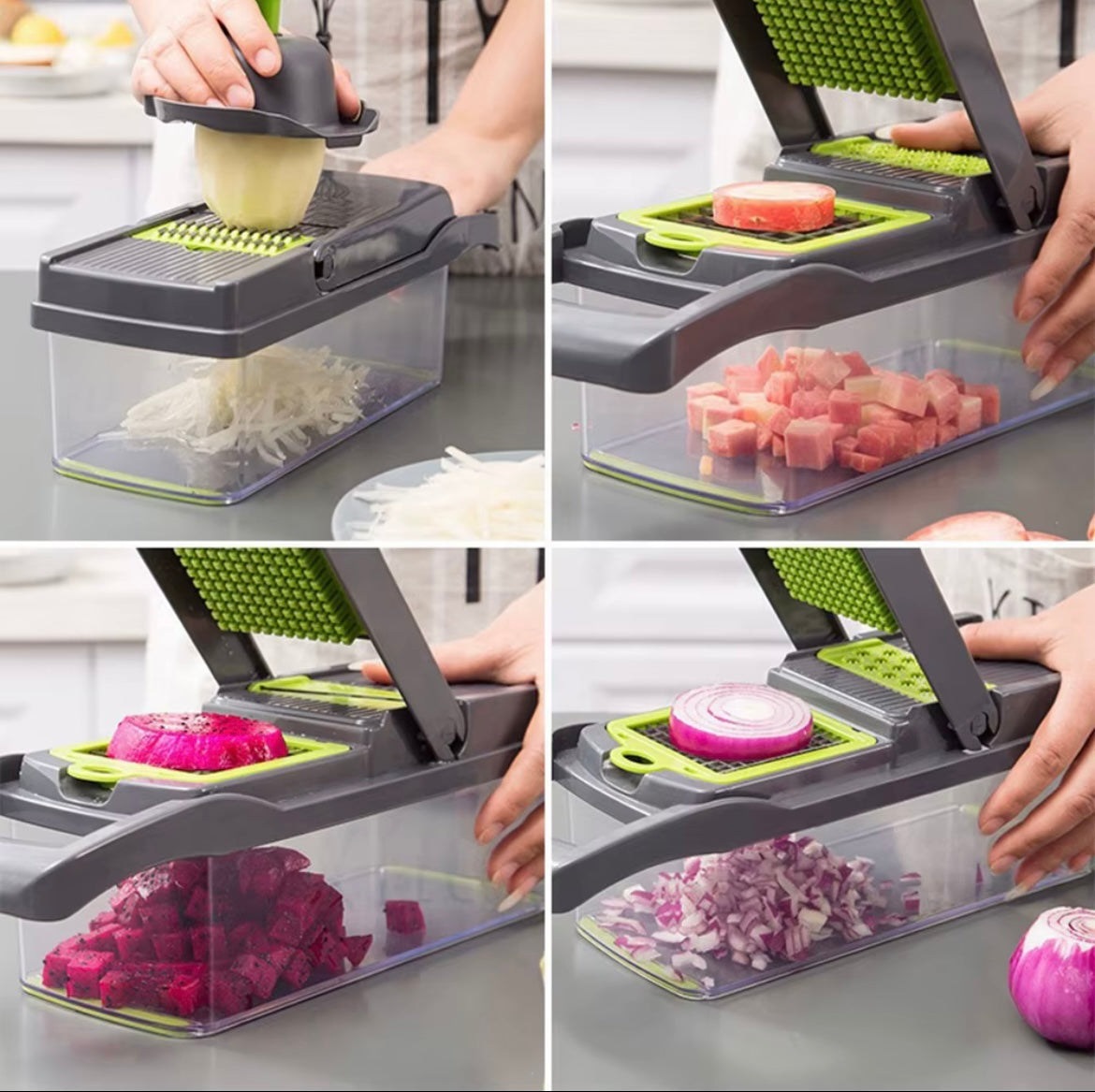 Cortador de Verduras Multifunción con Recipiente | OlahooShop