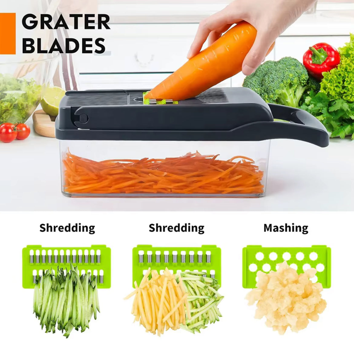 Cortador de Verduras Multifunción con Recipiente | OlahooShop